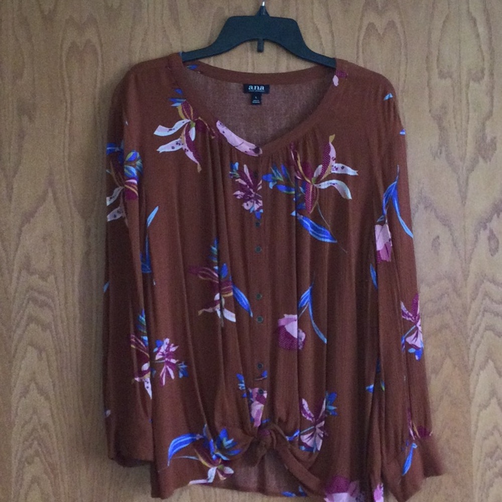Long sleeve print blouse